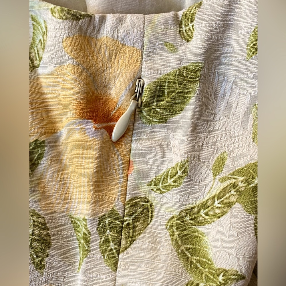 NWOT Tommy Bahama 100% silk sheath midi dress,orange/yellow hibiscus pattern,4 - Picture 9 of 14